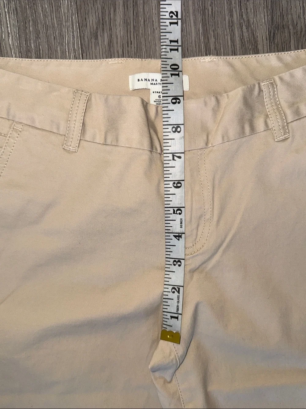 Banana Republic Martin Fit Stretch Cream Pin Striped Pants Womens Size 6